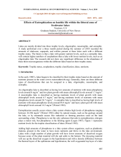Effects of Eutrophication on benthic life within the littoral zone of