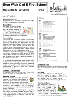 Friday 14th March 2008 - Eton Wick C of E First School