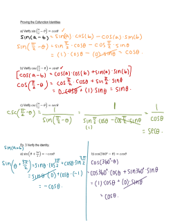 Proving the Cofunction Identities a) Verify sin( &minus; ) = b) Verify cos( &minus; ) =