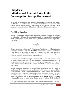 Chapter 4 Inflation and Interest Rates in the Consumption