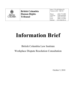 Information Brief - BC Human Rights Tribunal