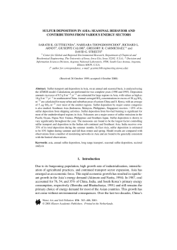 SULFUR DEPOSITION IN ASIA: SEASONAL BEHAVIOR AND