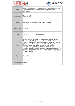 Title Greenwoodochromini Takahashi from Lake Tanganyika is a