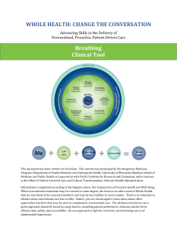 WHOLE HEALTH: CHANGE THE CONVERSATION Breathing