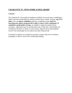 charlotte w. newcombe scholarship