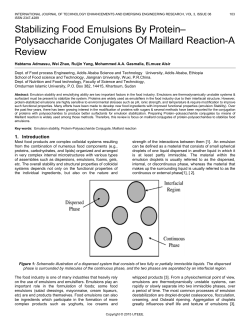 abilizing Food Emulsions by Protein &ndash; Polysaccharide Conjugates