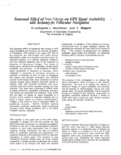 Seasonal Effecf of Tree Foliage on GPS Signal Availability : and