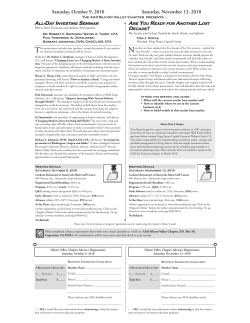 all-day investing seminar - AAII Silicon Valley Chapter