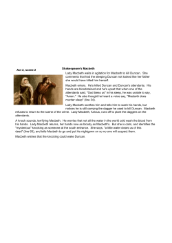 Shakespeare`s Macbeth Act 2, scene 2 Lady Macbeth waits in