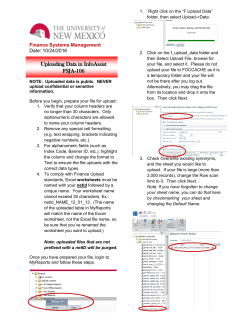 Uploading Data in InfoAssist FSJA-106