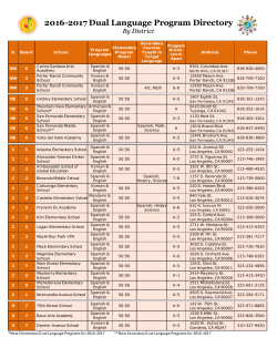 Dual Language Program Directory 2016-2017
