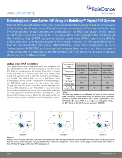 Detecting Latent and Active HIV Using the RainDrop&trade; Digital PCR