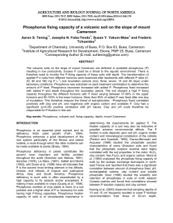 Phosphorus fixing capacity of a volcanic soil on the slope - Sci-Hub