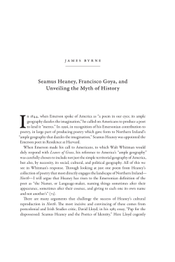 James Byrne / Seamus Heaney, Francisco Goya, and Unveiling the