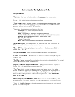 Instructions for Porch, Patio or Deck.