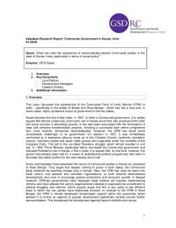 1 Helpdesk Research Report: Communist Government in Kerala