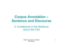 Coreference in the sentence and in the text