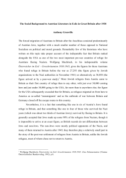 The Social Background to Austrian Literature in Exile in Great Britain