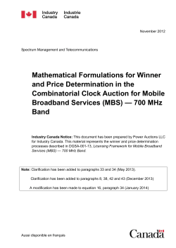Mathematical Statement of Combinatorial Clock Auction