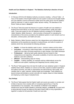 Health and Care Statistics in England &ndash; The Statistics Authority`s
