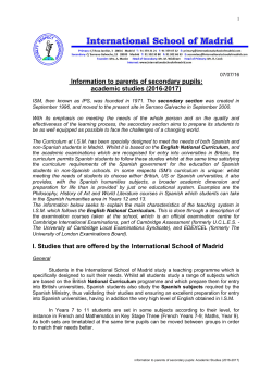 Information to parents of secondary pupils: academic studies (2016