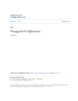 Propaganda In Afghanistan - Lehigh Preserve