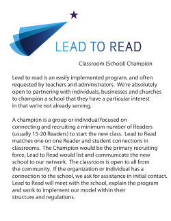 Lead to read is an easily implemented program, and often requested