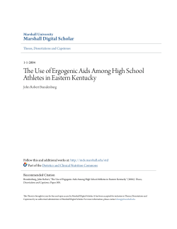 The Use of Ergogenic Aids Among High School Athletes in Eastern