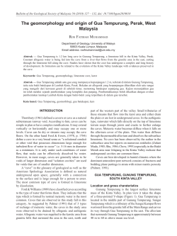 The geomorphology and origin of Gua Tempurung, Perak, West