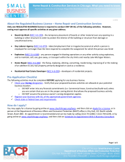 About the Regulated Business License &ndash; Home Repair and