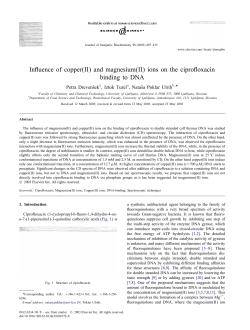 I nfluence of copper(II) and magnesium(II) ions on the ciprofloxacin