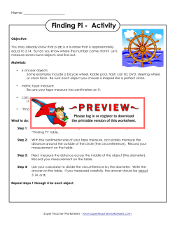 Finding Pi - Activity - Super Teacher Worksheets