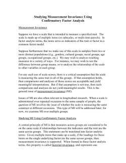Studying Measurement Invariance Using Confirmatory Factor Analysis