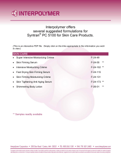 Interpolymer offers several suggested formulations for Syntran PC