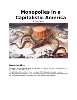 Monopolies in a Capitalistic America