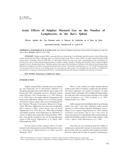 Acute Effects of Sulphur Mustard Gas on the Number of