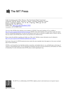 Code Switching and X-Bar Theory: The Functional Head Constraint