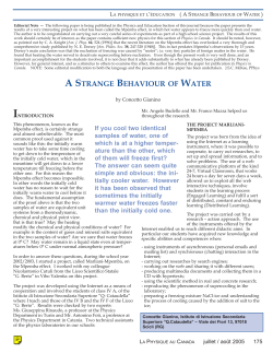 A STRANGE BEHAVIOUR OF WATER