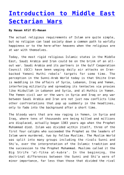 Introduction to Middle East Sectarian Wars
