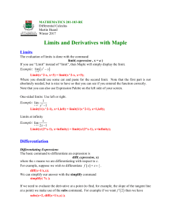 Limits and Derivatives with Maple