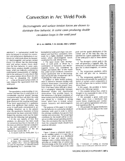 Convection in Arc Weld Pools