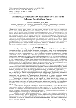 Considering Centralization Of Judicial Review Authority In Indonesia
