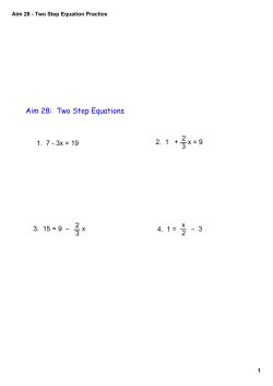 Aim 28 - Two Step Equation Practice