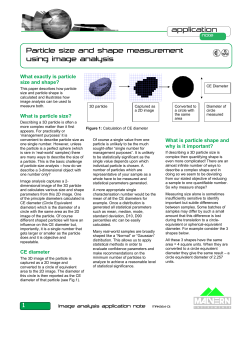 App Note: Particle size and shape measurement using image analysis