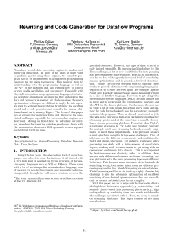 Rewriting and Code Generation for Dataflow Programs