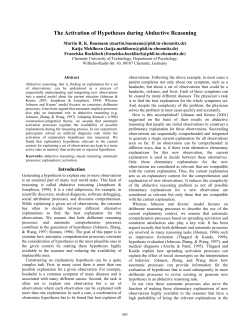 The Activation of Hypotheses during Abductive Reasoning