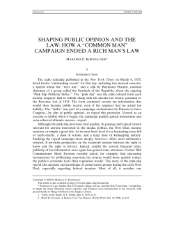 Shaping Public Opinion and the Law