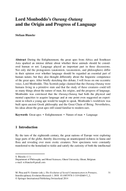 Lord Monboddo`s Ourang-Outang and the Origin and Progress of