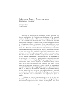 Is Cosmetic Surgery Consistent with Confucian Harmony?