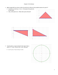 1 Chapter 15 Test Review 1. Right triangle DEF has vertices at D(0